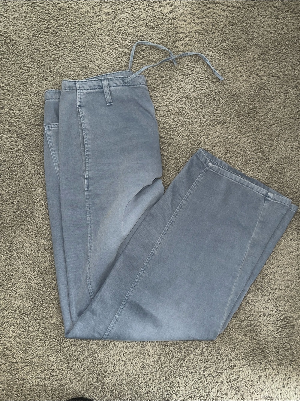 Women's Light Blue High-Rise wide leg pants
